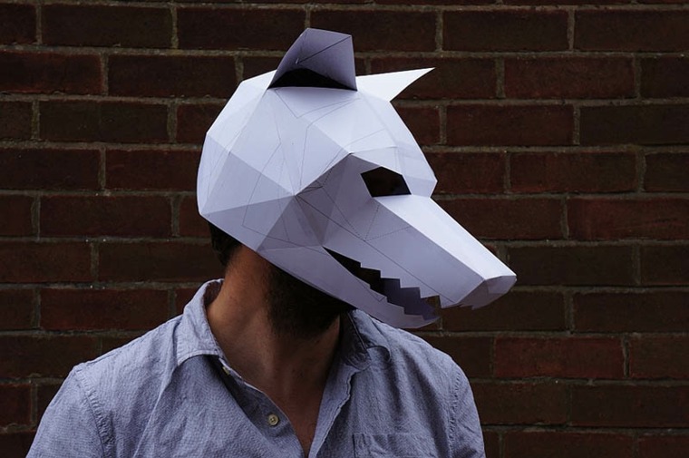 mask halloween diy idea wolf carton