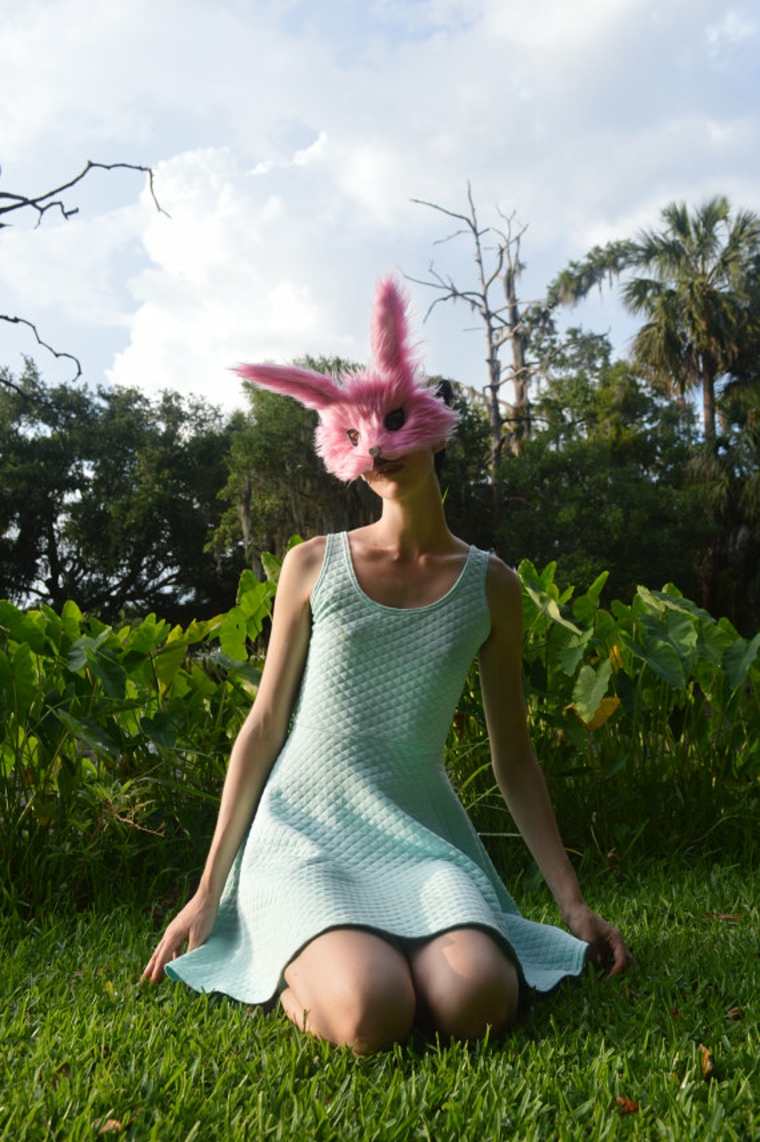 mask pink rabbit diy halloween woman disguise