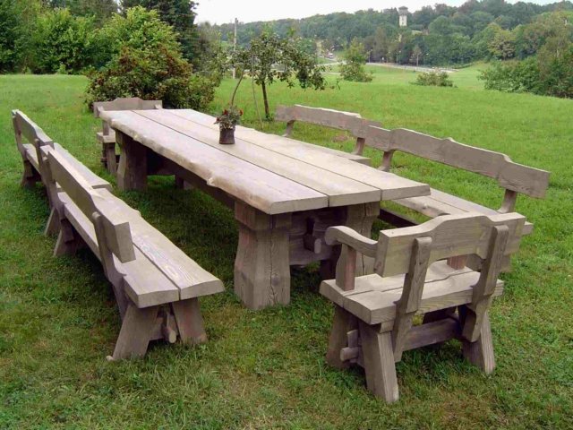 And another solid wood and matching country mountain benches