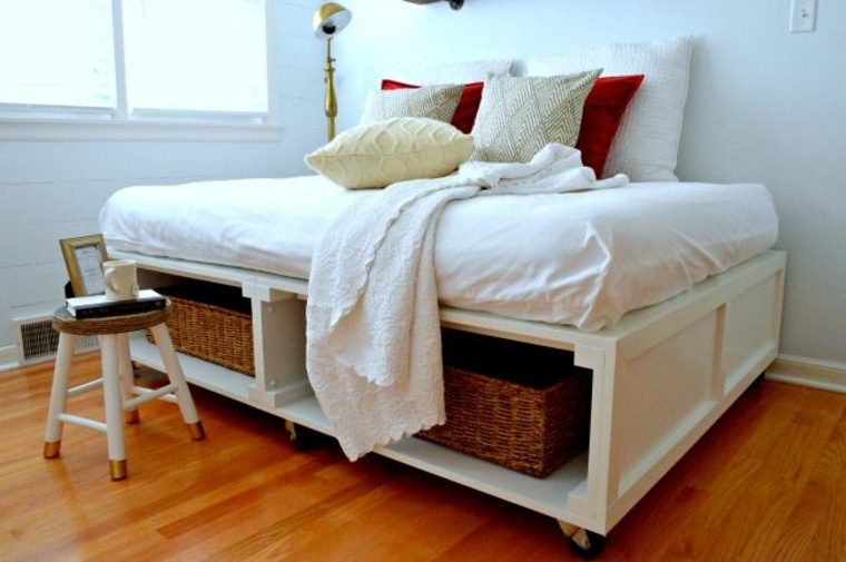 contemporary bed casters room