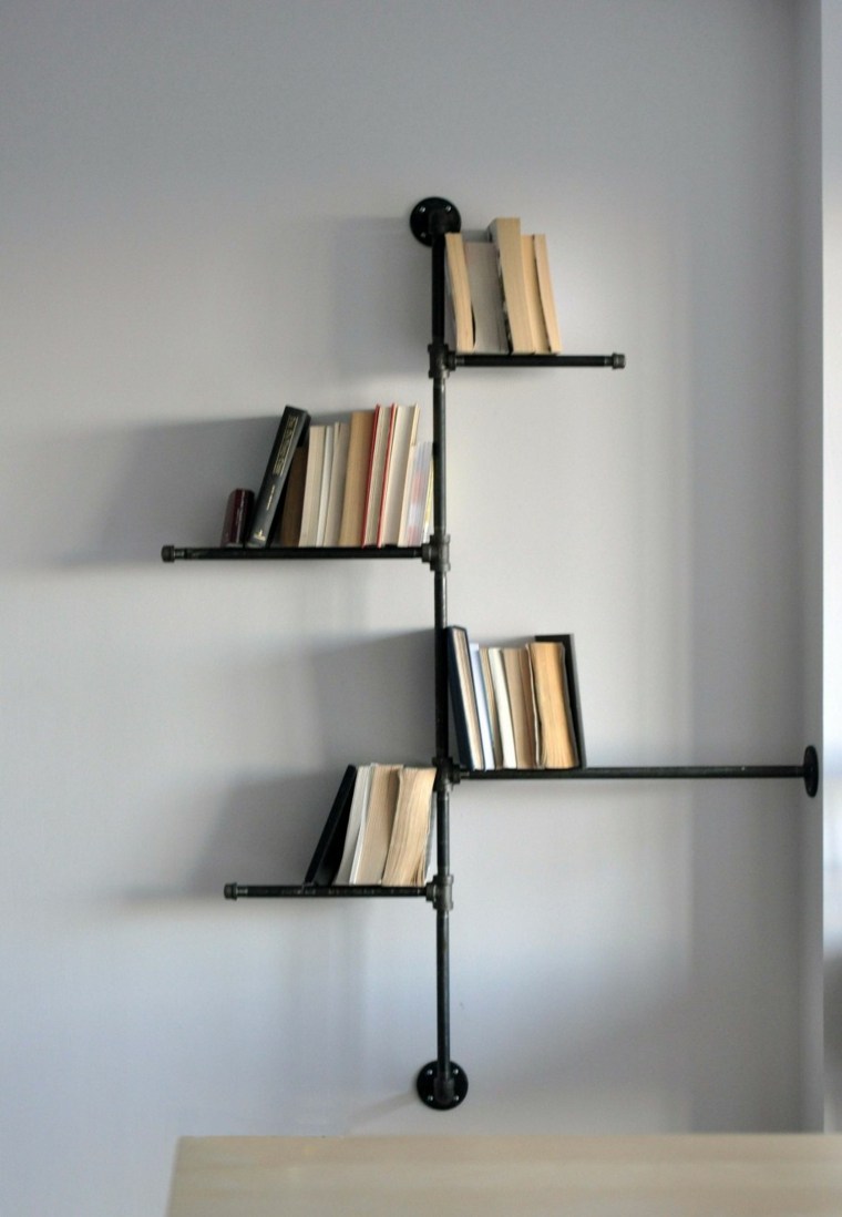 black shelf design angle wall idea storage space saving