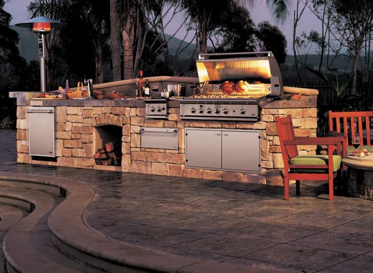 outdoor stone kitchen cabinet