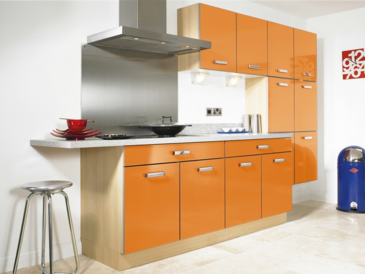 orange kitchen furniture