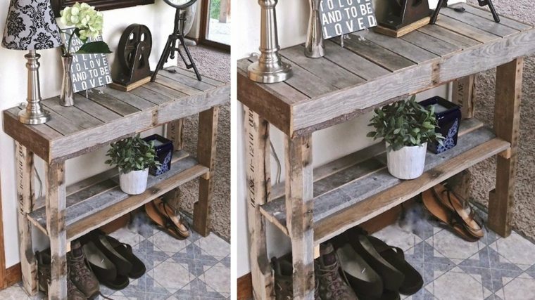 recycle pallets console table wood idea deco wooden pallet recycling recup