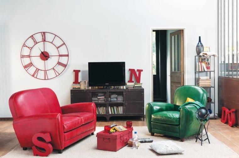 furniture TV design modern armchair red decoration wall interior houses of the world