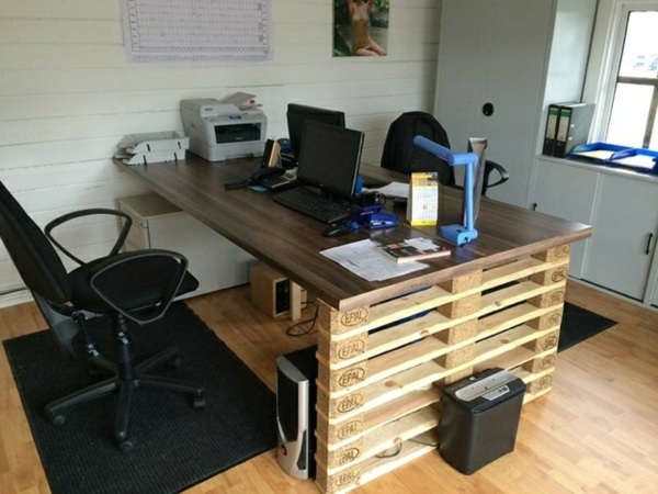 furniture pallet wood idea DIY office cheap pallets