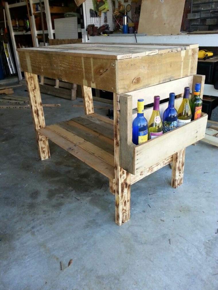 wooden furniture brico idea pallet storage bottles