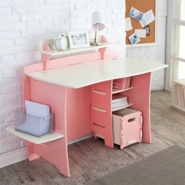 furniture-computer-modern-pink-white-small-lamp-table-shelves computer furniture