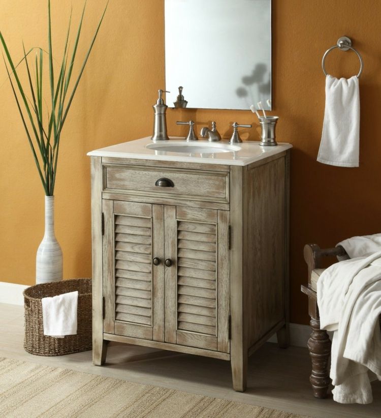 washbasin bathroom wood