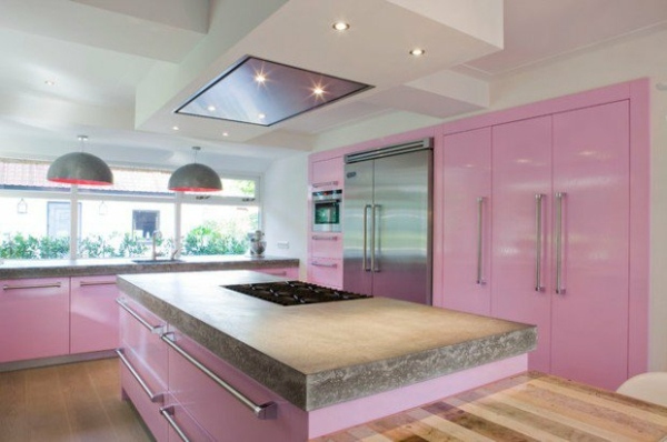 pink modern kitchen furniture design