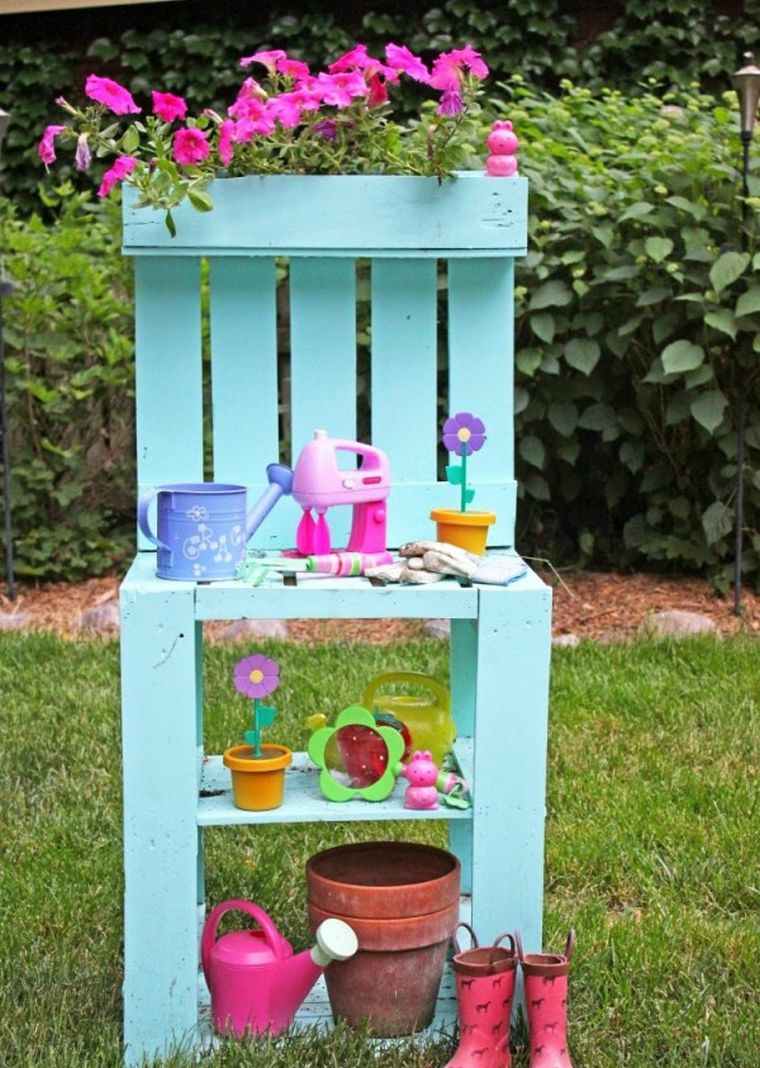 perabot pallet kayu gardener anak deco outdoor play corner kitchen