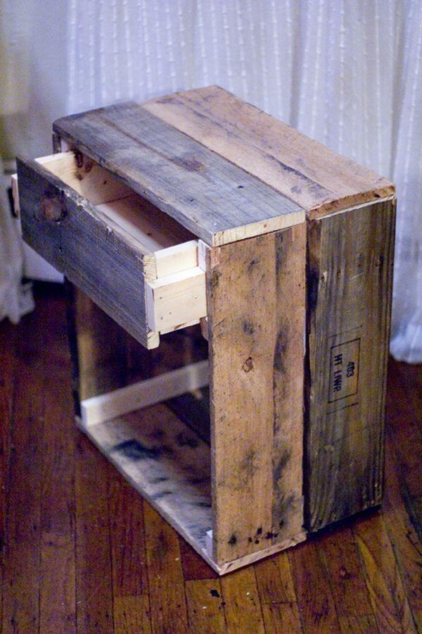 cheap furniture recycled wood bedside table