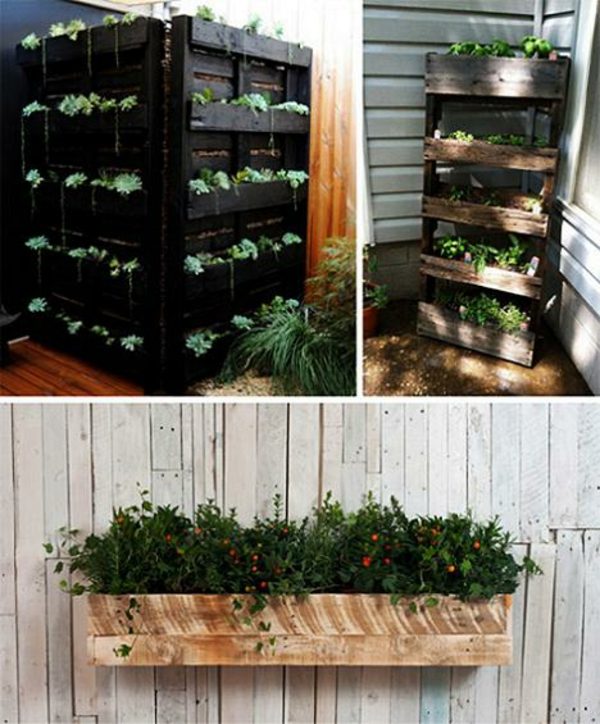 flowerpot wood pallets idea original storage flowers