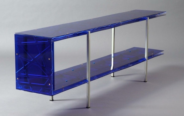 glossy blue altuglas plexiglass furniture design