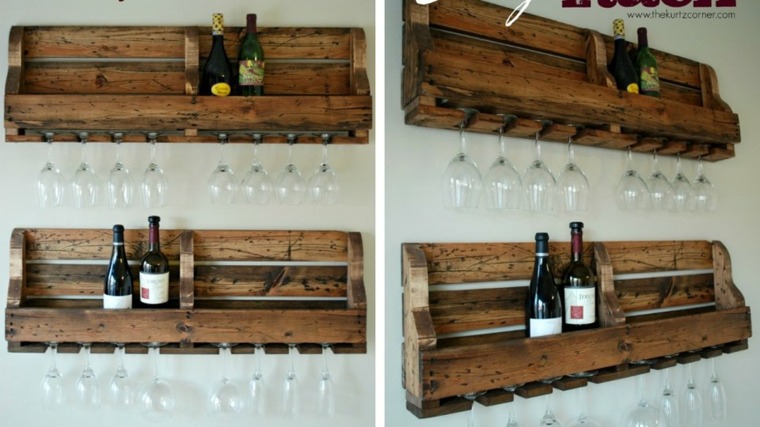 wood pallet furniture storage bottles wine idea