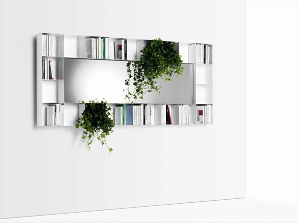 furniture storage books mirror design