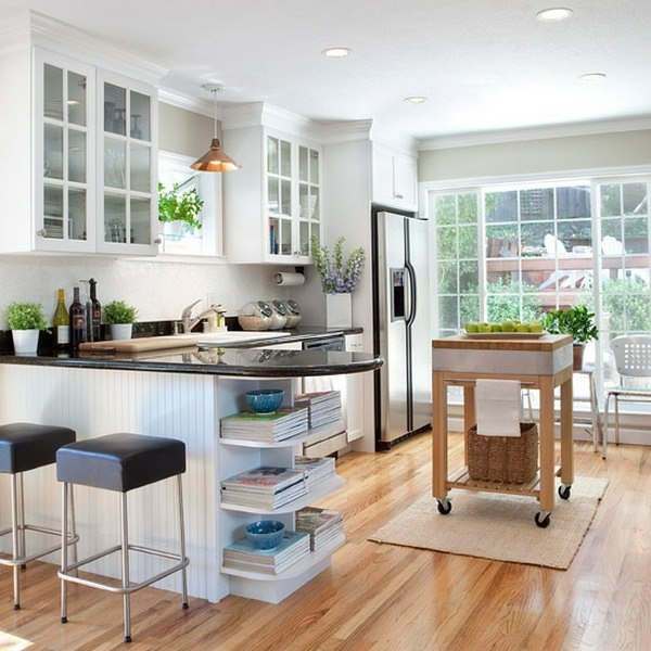 storage cabinet wheels-kitchen-white-bar