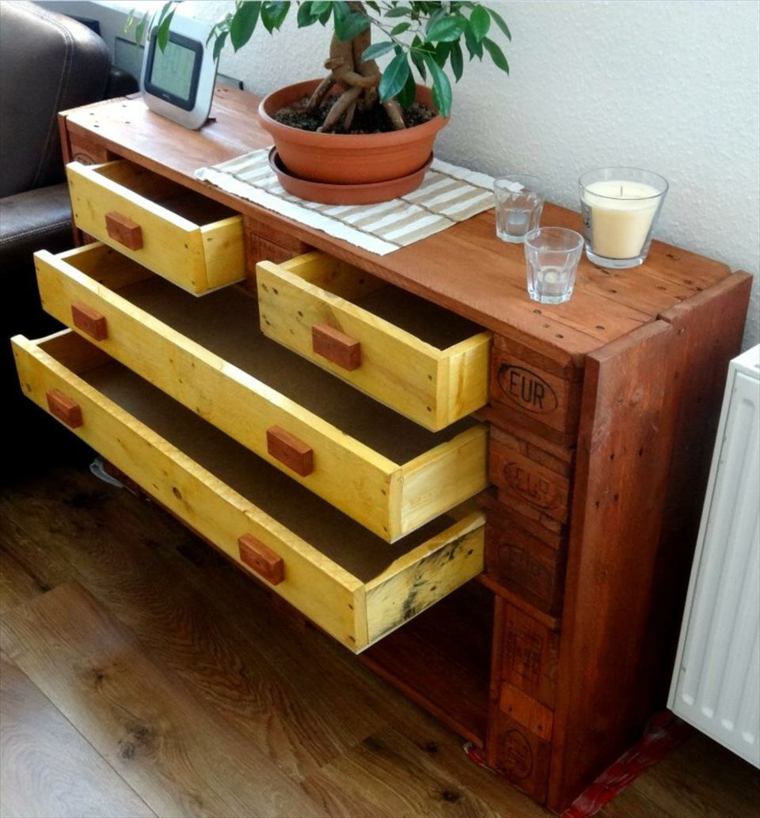 chest of drawers wood pallet drawers idea storage plant deco