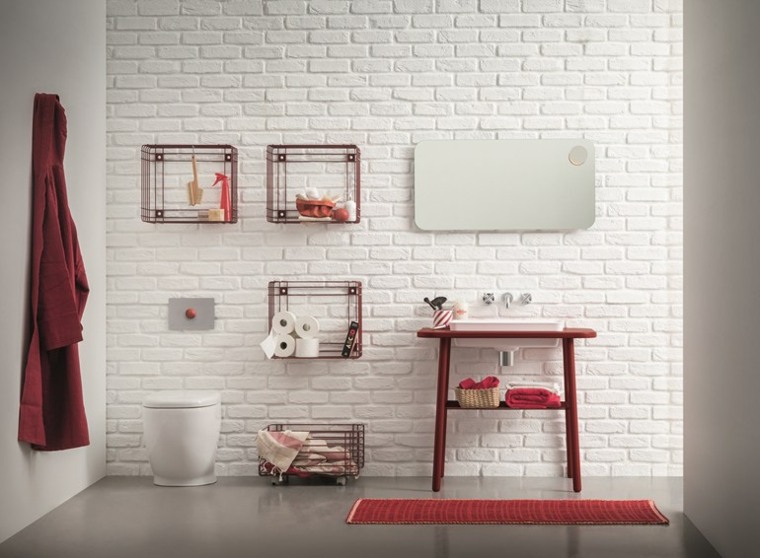 furniture for small bathroom furniture wall idea wall white bricks mirror