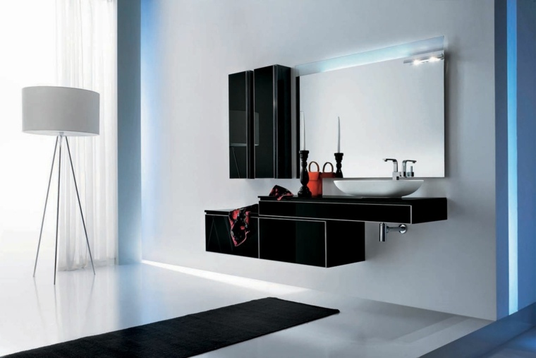 bathroom cabinet design black floor mats mirror