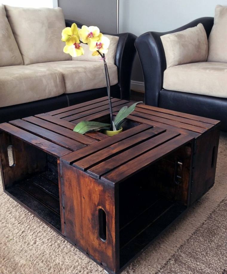 diy furniture living room low wine crates