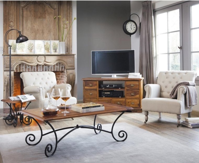 Møbler TV-design Sofabord Tre Stue Deco hvite lenestol design hus av verden