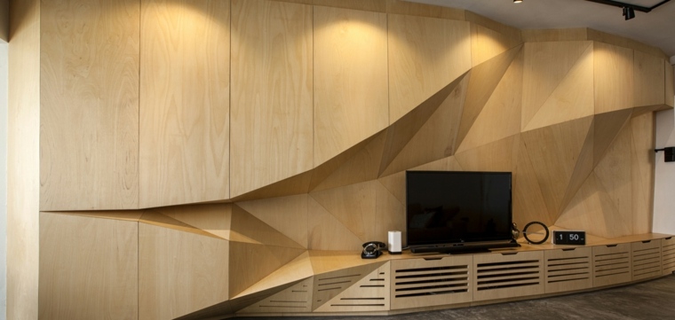 design furniture TV wall storage wood