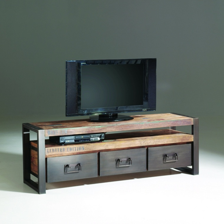 living room industrial tv cabinet drawer