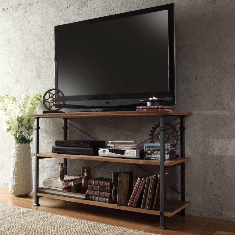 modern industrial wood tv cabinet