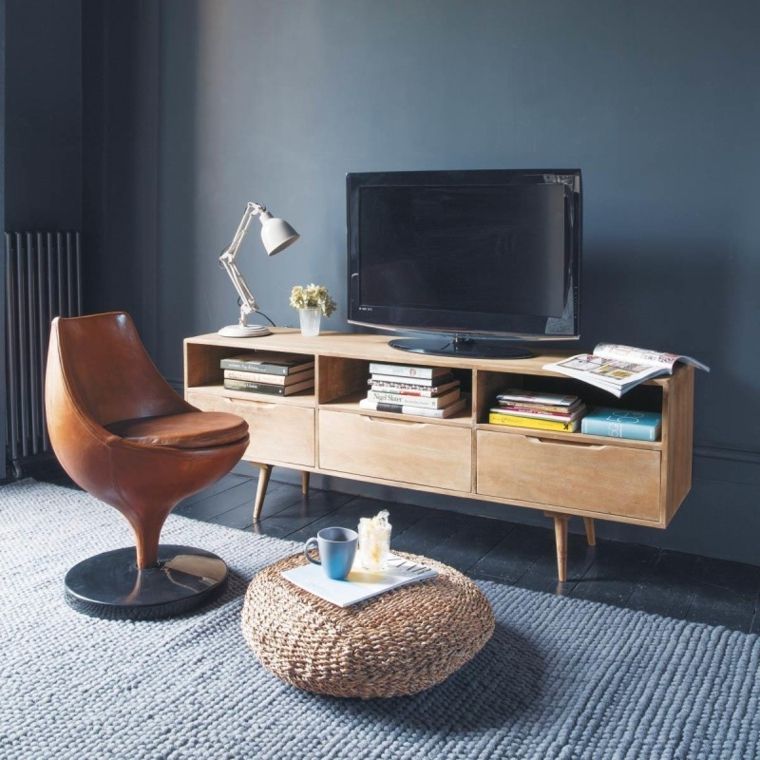 TV skap bokhylle design lenestol skinn design moderne idé stue design design