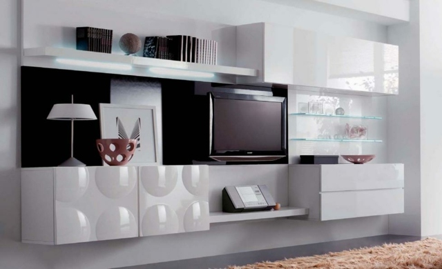 white black tv stand