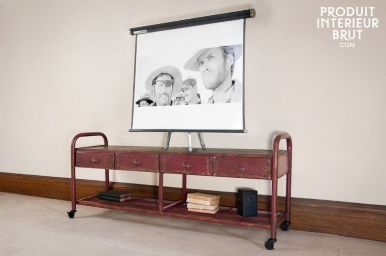møbler-tv-design moderne industriell stil deco vegg ide design