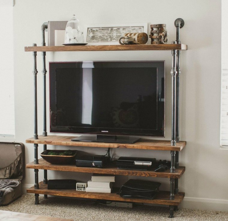 tv cabinet industrial style wood