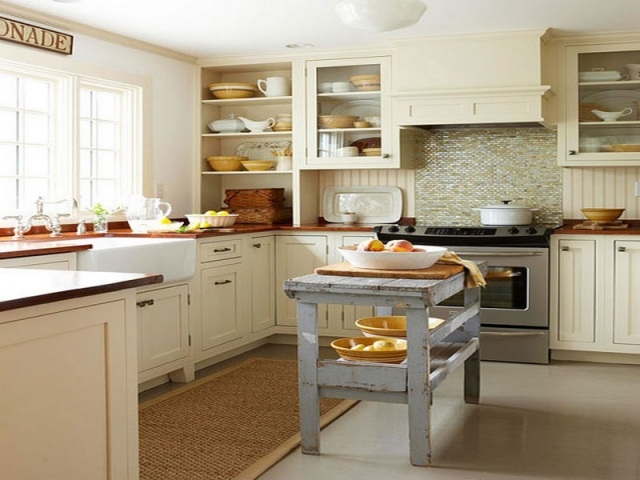 furniture-vintage kitchen island old table