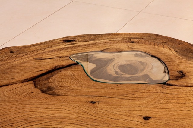 furniture in raw wood nature