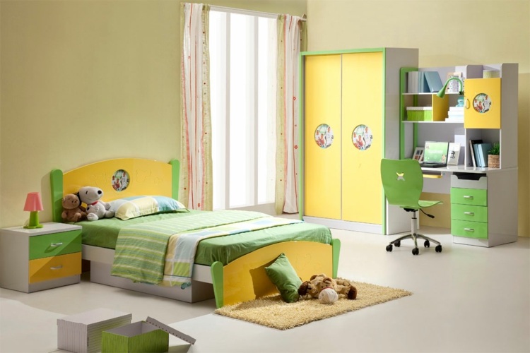 green yellow boy room