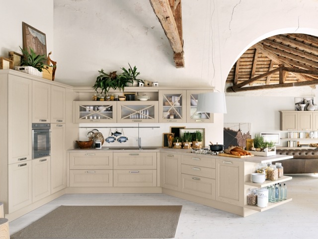 perabot dapur kayu beige