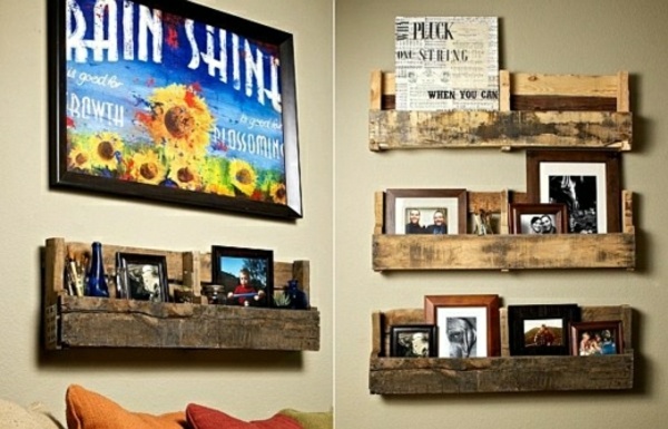 shelves wooden pallets storage frame practical decor bedroom