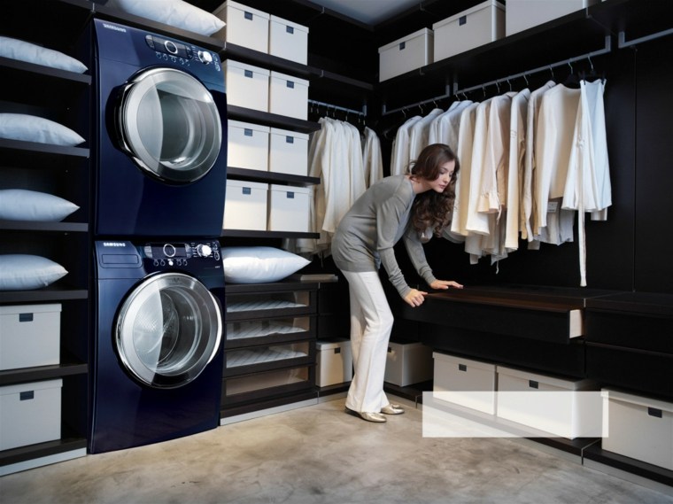 møbler vaskemaskin tørketrommel klær oppbevaring dressing design dekorasjon