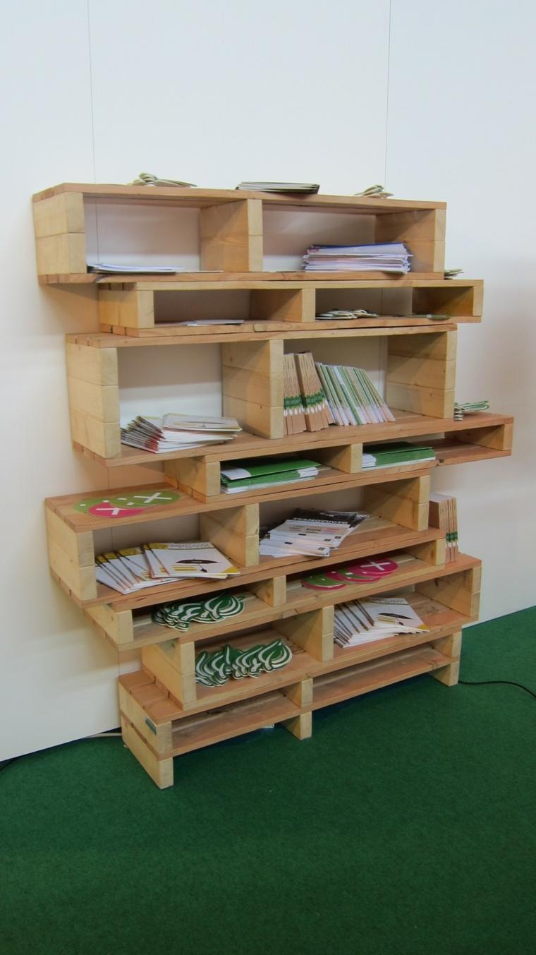 furniture pallets bookshelf books