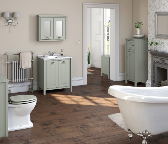 bathroom furniture idea-original-bathtub-parquet-floating