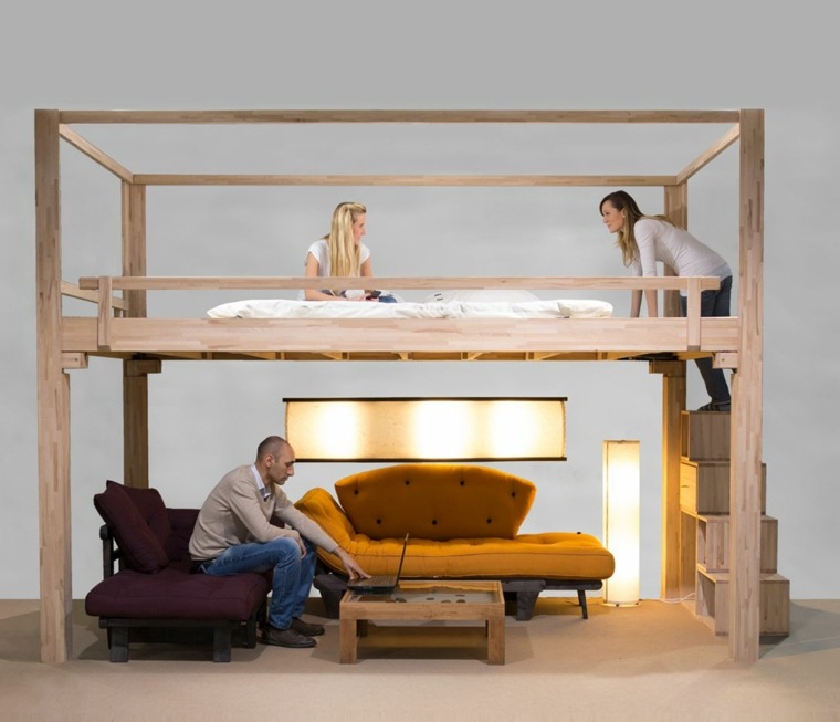space saving bed for adult mezzanine wood