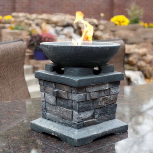 mini bowl cut fire stone pedestal ceramic terracotta garden terrace