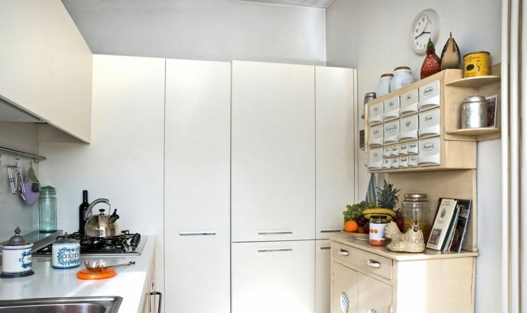 small champagne and white color kitchen