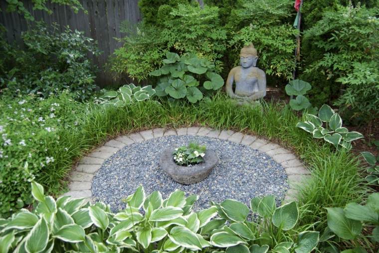 garden deco idé zen sten