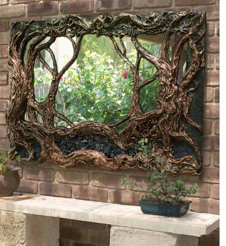 garden mirror frame deco