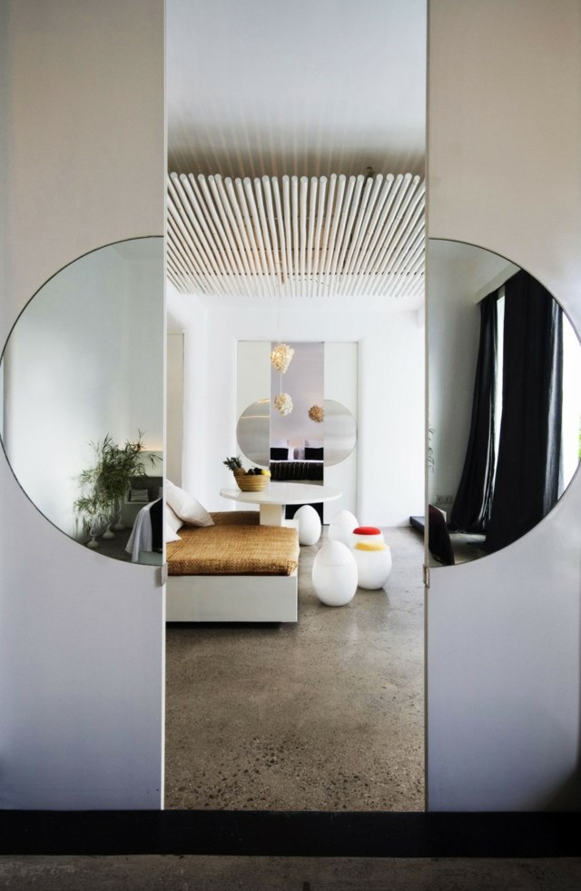 mirror deco door salon