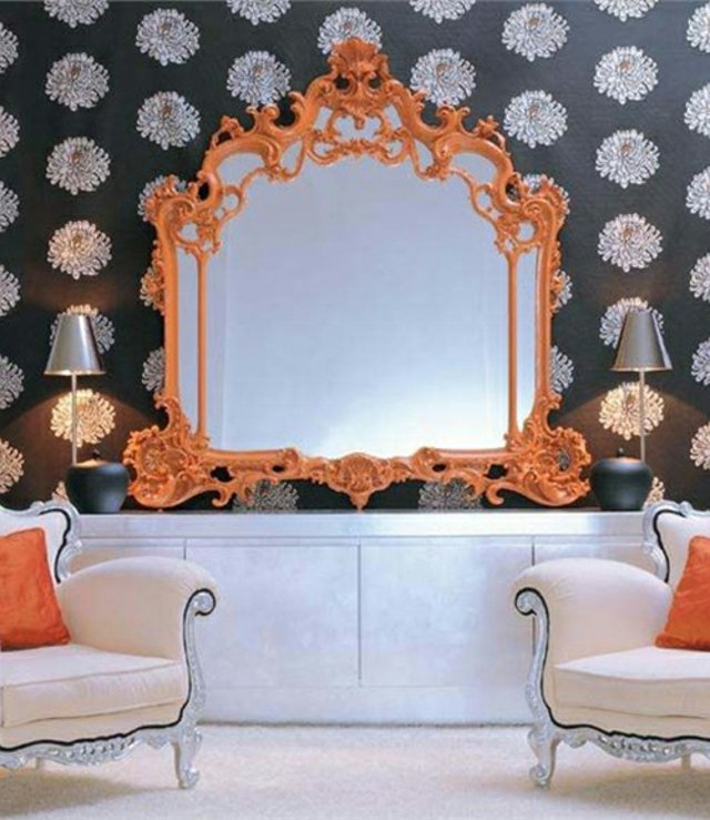 dekorativa spegel design vardagsrum