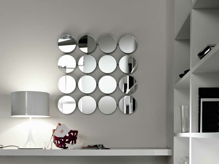 spegel rund design trendig golvlampa