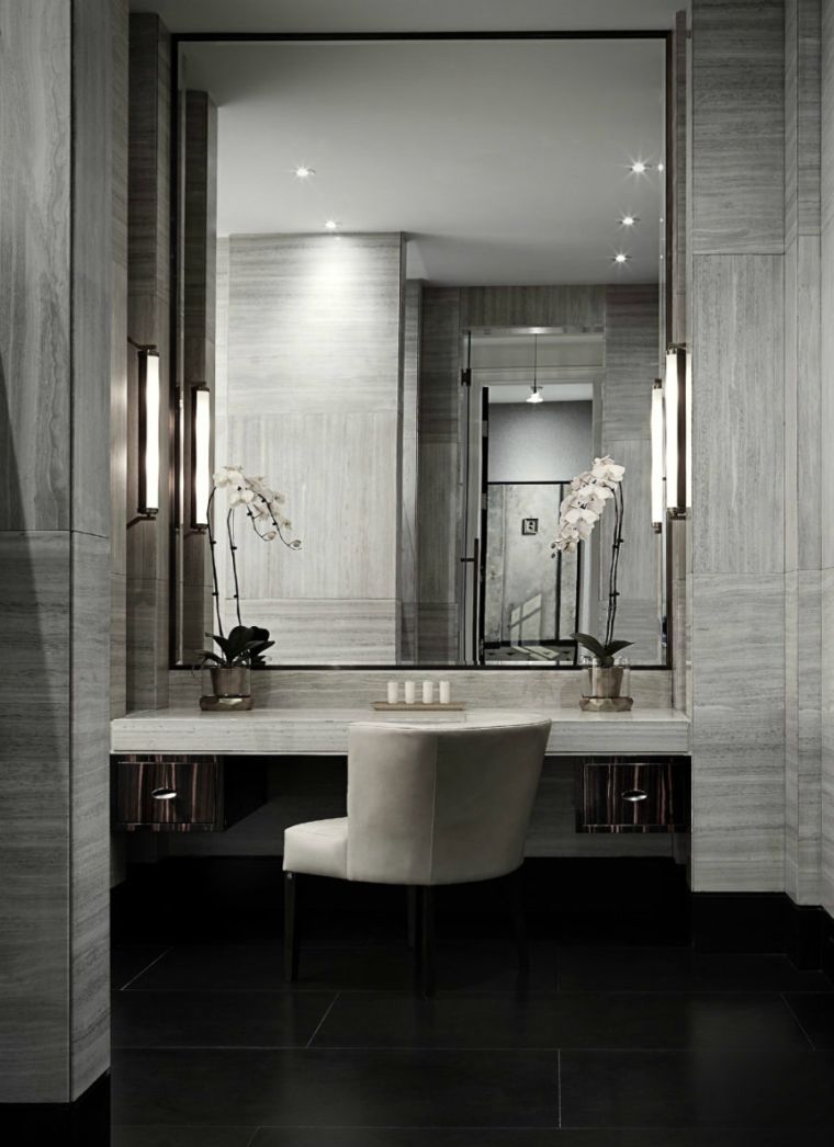 example mirror bright bathroom gray deco wall light led